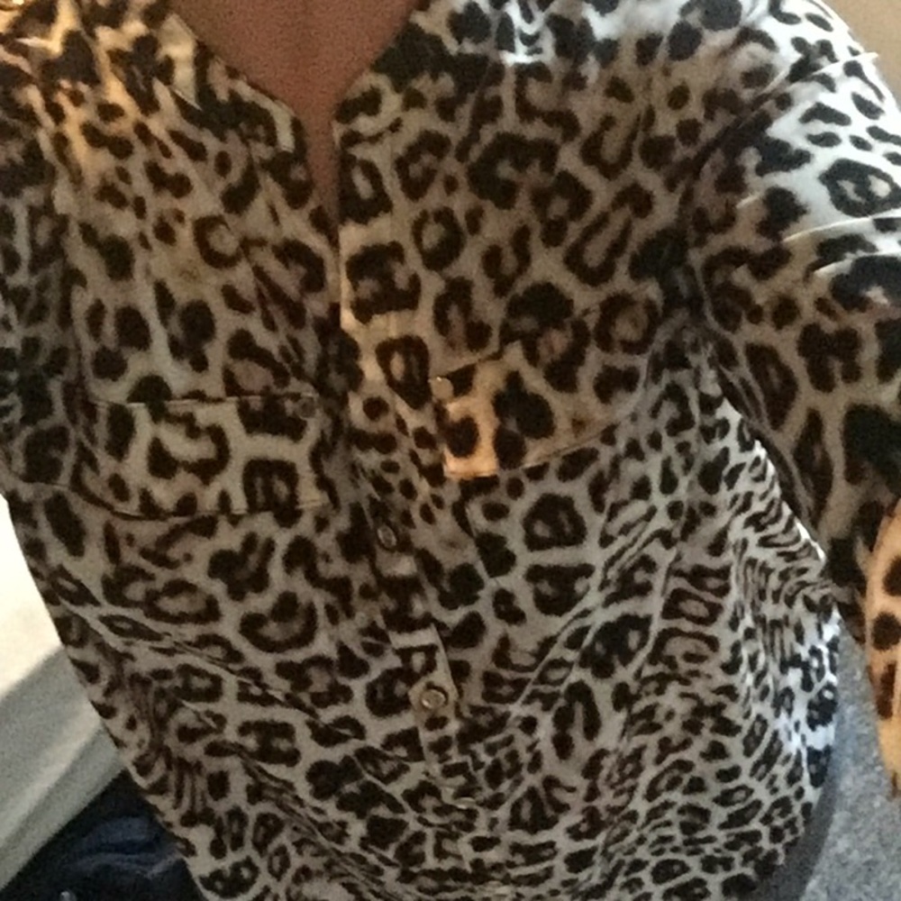 Leopard 3/4 sleeved blouse from charter club